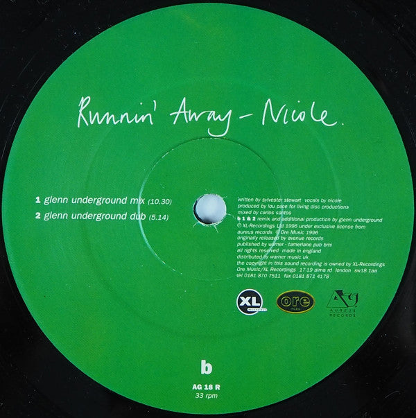 Nicole* : Runnin'  Away (12", 2/2)