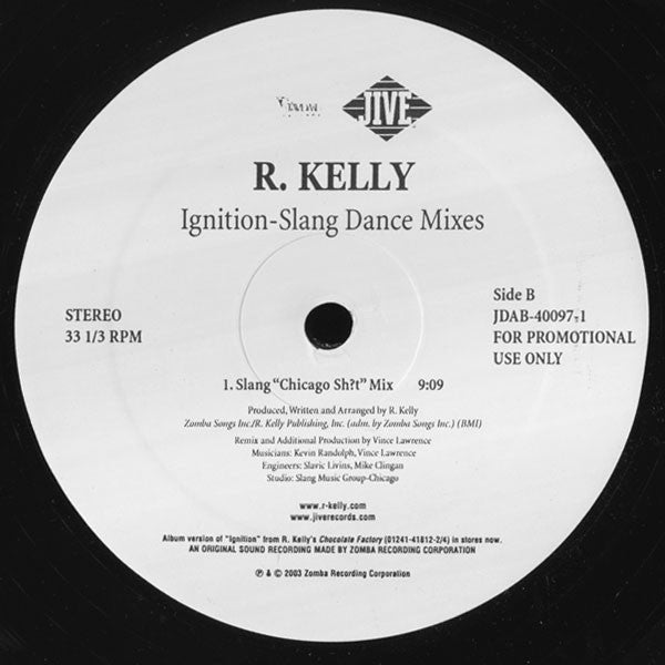 R. Kelly : Ignition (Slang Dance Mixes) (12", Promo)