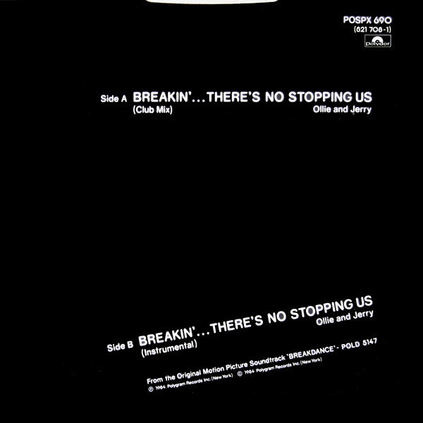 Ollie And Jerry : Breakin'... There's No Stopping Us (Club Mix) (12")