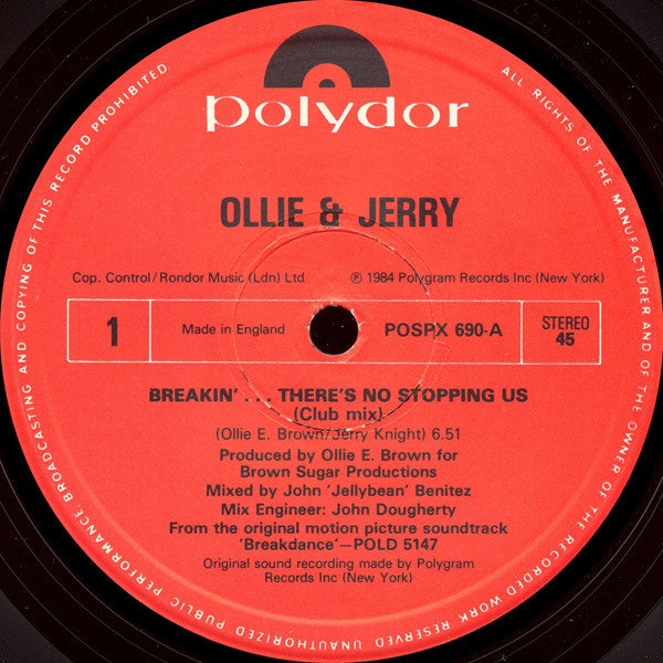 Ollie And Jerry : Breakin'... There's No Stopping Us (Club Mix) (12")