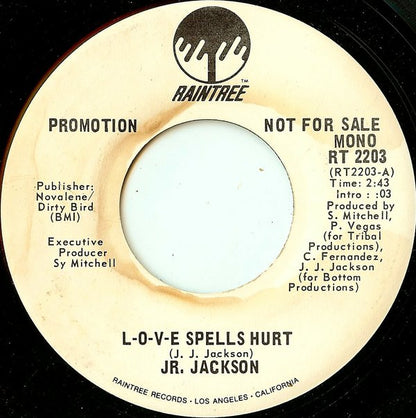 Jr. Jackson (2) : L-O-V-E Spells Hurt (7", Mono, Promo)