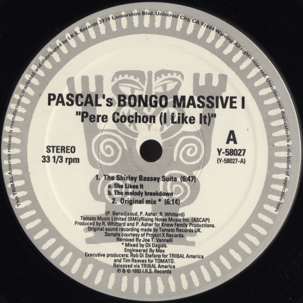 Pascal's Bongo Massive I* : Pere Cochon (I Like It) (12")
