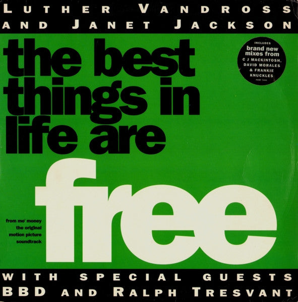 Luther Vandross & Janet Jackson With Special Guests Bell Biv Devoe & Ralph Tresvant : The Best Things In Life Are Free (12", Single)