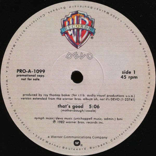 Devo : That's Good (12", Promo)