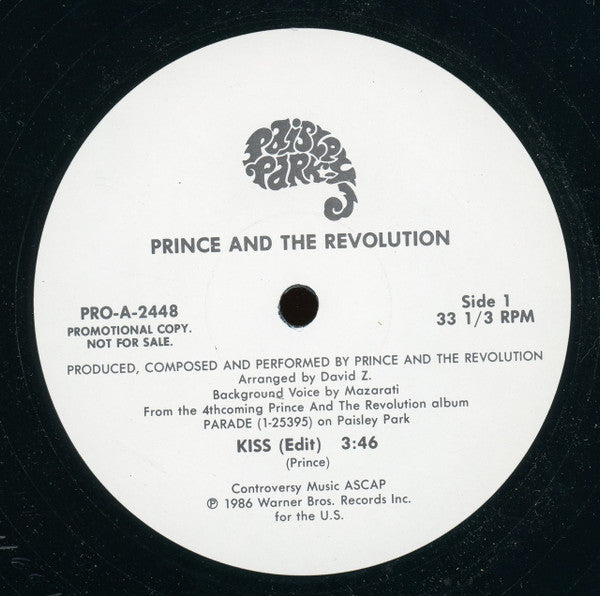 Prince And The Revolution : Kiss (Edit) (12", Single, Promo)