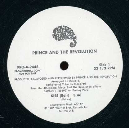Prince And The Revolution : Kiss (Edit) (12", Single, Promo)