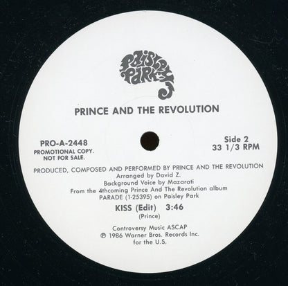 Prince And The Revolution : Kiss (Edit) (12", Single, Promo)