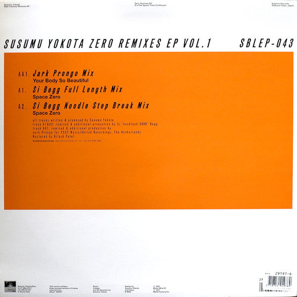 Susumu Yokota : Zero Remixes EP Vol.1 (12", EP)