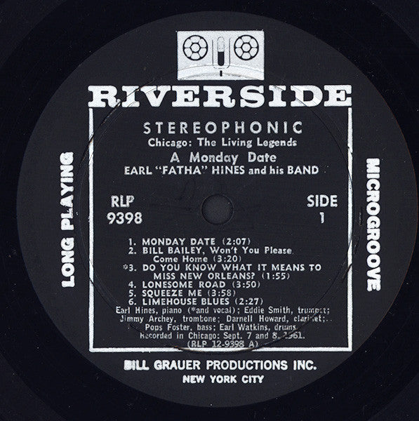 Earl Hines And His Band : A Monday Date (LP, Album)