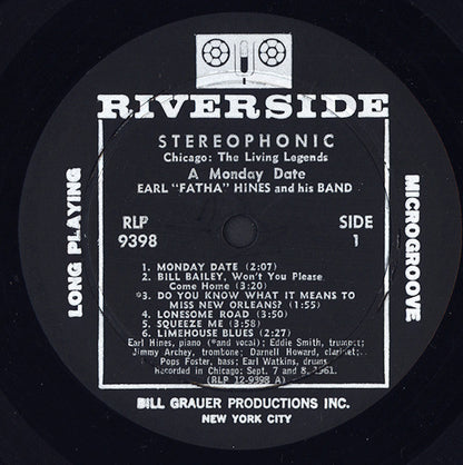 Earl Hines And His Band : A Monday Date (LP, Album)