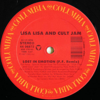 Lisa Lisa & Cult Jam : Lost In Emotion (12", Single)