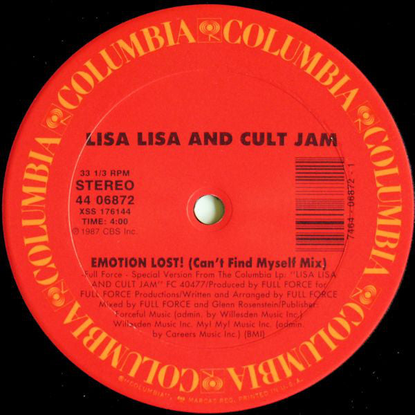 Lisa Lisa And Cult Jam* : Lost In Emotion (12", Single)