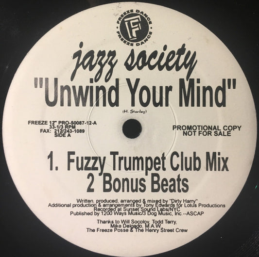 Jazz Society : Unwind Your Mind (12", Promo)