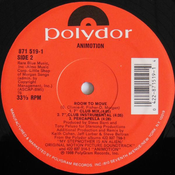 Animotion : Room To Move (12", Single, Spe)