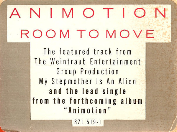 Animotion : Room To Move (12", Single, Spe)