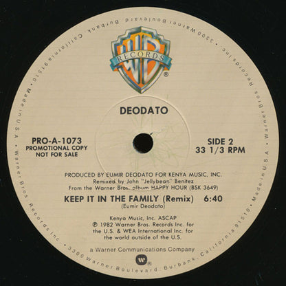 Deodato* : Keep On Movin' / Keep It In The Family (12", Promo)