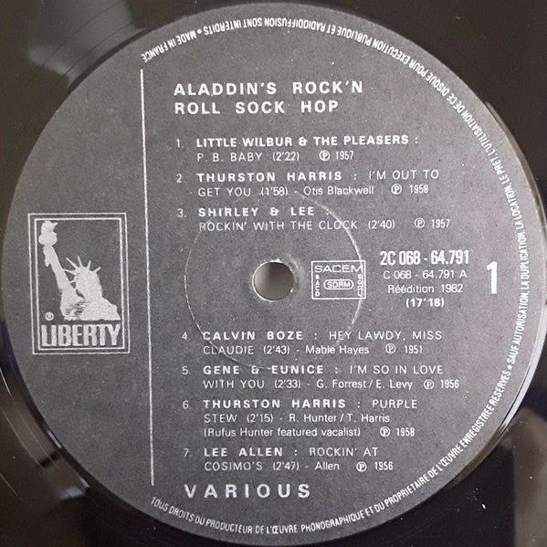 Various : Aladdin's Rock'n Roll Sock Hop (LP, Comp, RE)