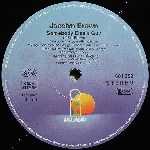 Jocelyn Brown : Somebody Else's Guy (12", Maxi)