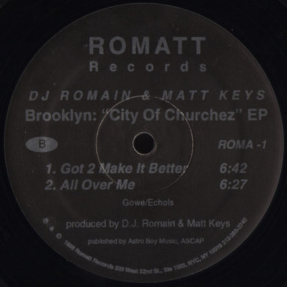 DJ Romain & Matt Keys : Brooklyn: "City Of Churchez" EP (12", EP)