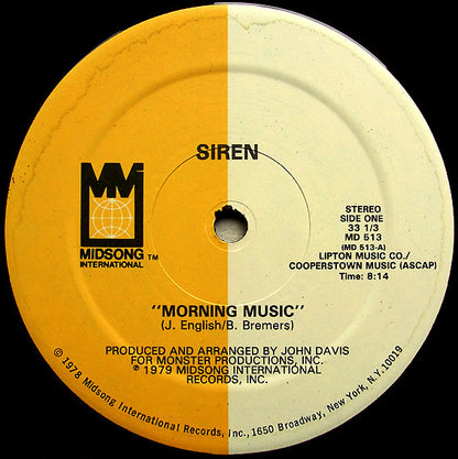 Siren (9) : Morning Music / Open Up For Love (12")