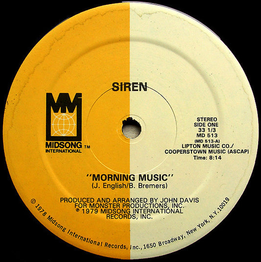 Siren (9) : Morning Music / Open Up For Love (12")