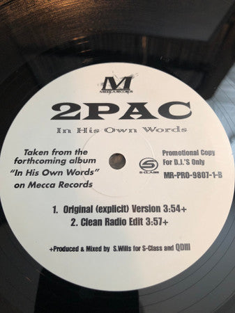 2Pac : In His Own Words (12", Promo)