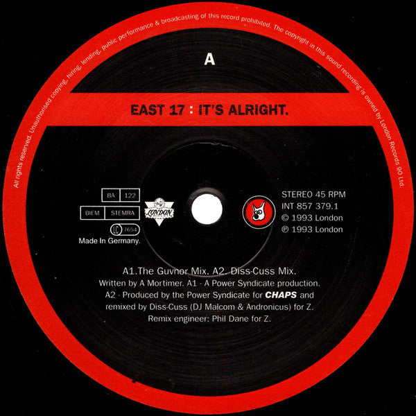 East 17 : It's Alright (12")