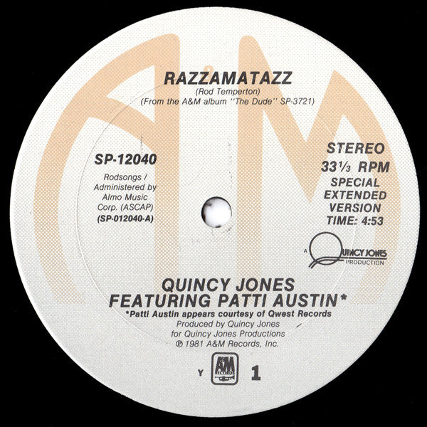 Quincy Jones Featuring Patti Austin : Razzamatazz (12")