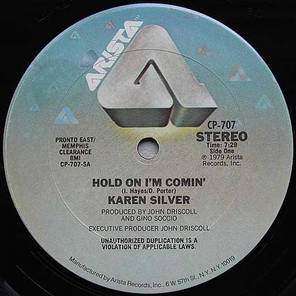 Karen Silver : Hold On I'm Comin' (12")