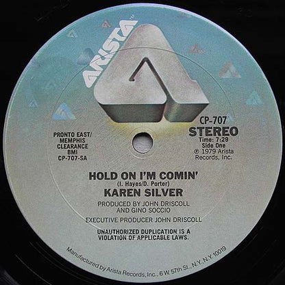 Karen Silver : Hold On I'm Comin' (12")