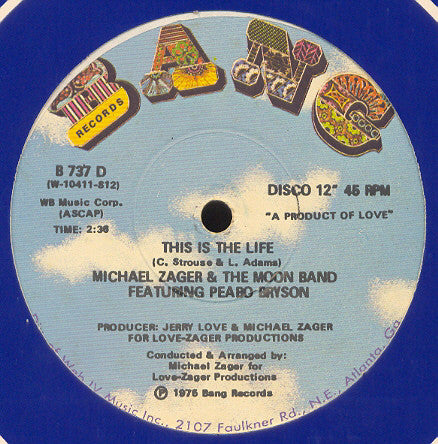 Michael Zager & The Moon Band Featuring Peabo Bryson : This Is The Life / Do It With Feeling (12")
