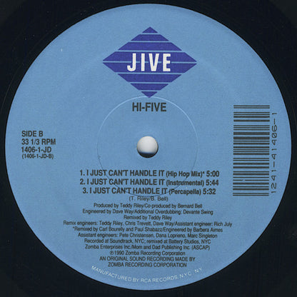 Hi-Five : I Just Can't Handle It (12")