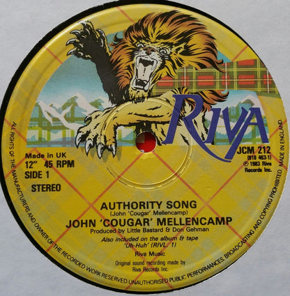 John Cougar Mellencamp : Authority Song (12", EP)