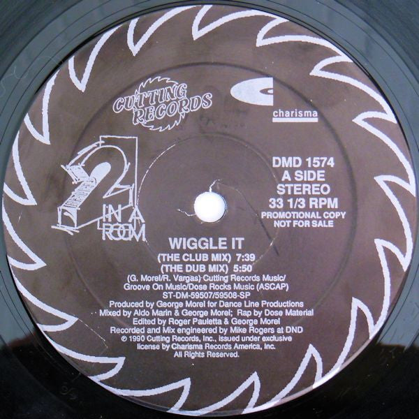2 In A Room : Wiggle It (12", Promo)