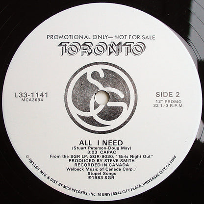Toronto (4) : All I Need (12", Promo)