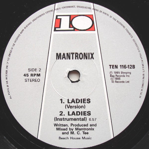 Mantronix : Ladies (12", Single)