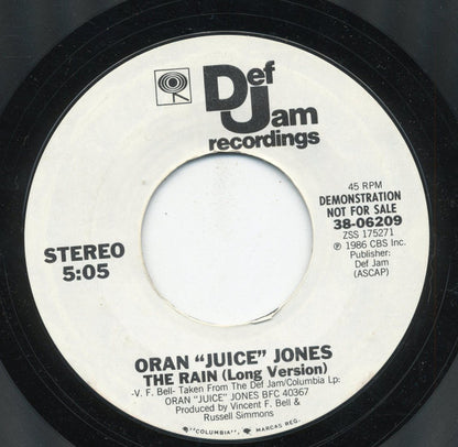 Oran "Juice" Jones* : The Rain (Long Version) The Rain (Short Version) (7", Single, Promo, Styrene)