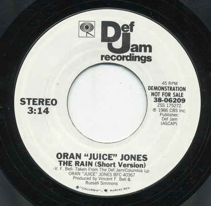 Oran "Juice" Jones* : The Rain (Long Version) The Rain (Short Version) (7", Single, Promo, Styrene)