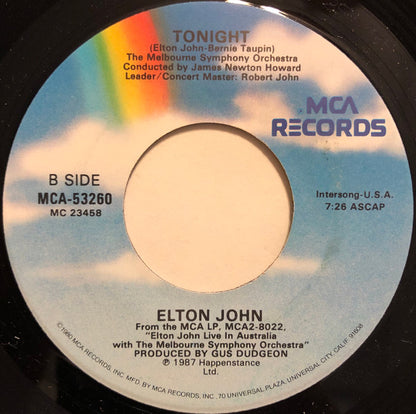 Elton John : Take Me To The Pilot (7", Single)