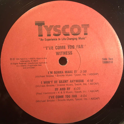 Witness (2) : I've Come Too Far (LP)