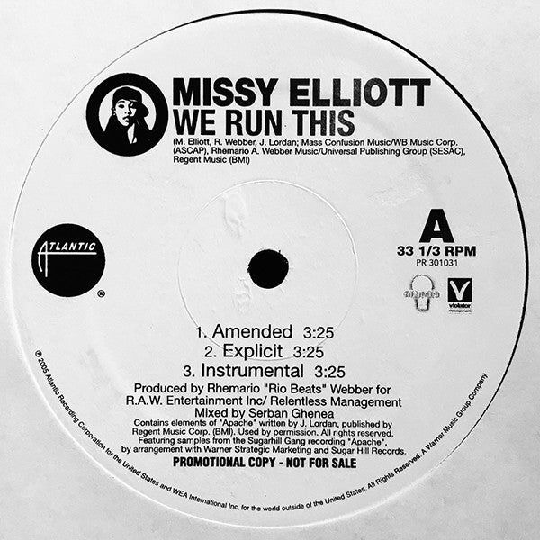 Missy Elliott : We Run This / Meltdown (12", Single, Promo)