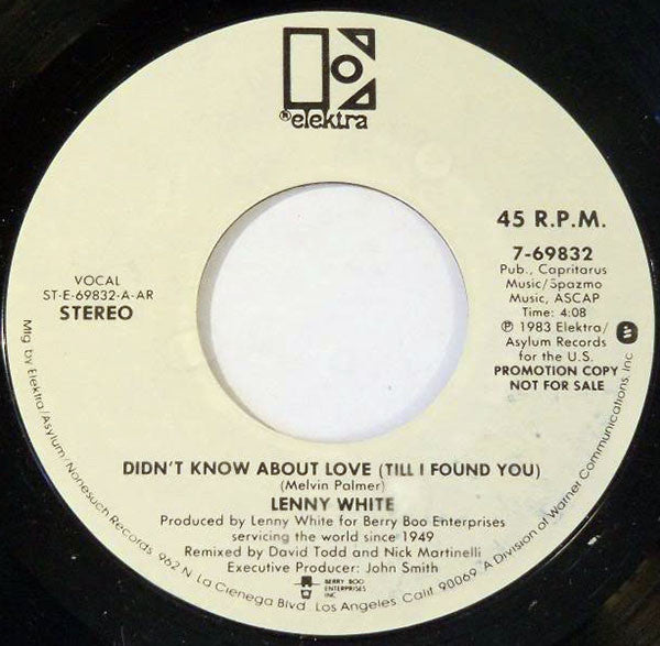 Lenny White : Didn't Know About Love (Till I Found You) (7", Promo)