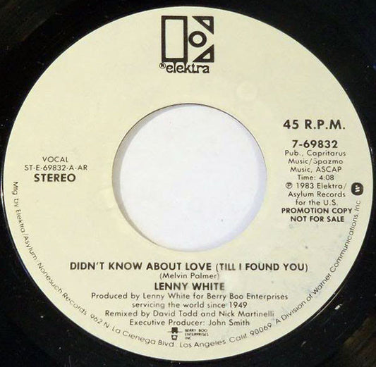 Lenny White : Didn't Know About Love (Till I Found You) (7", Promo)