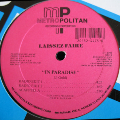 Laissez Faire : In Paradise (12")