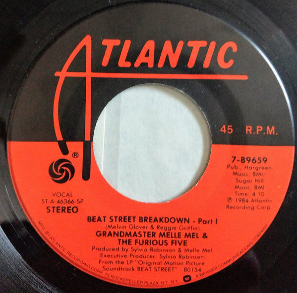 Grandmaster Melle Mel & The Furious Five : Beat Street Breakdown (7", Single, Spe)