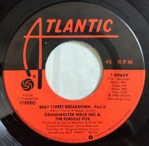 Grandmaster Melle Mel & The Furious Five : Beat Street Breakdown (7", Single, Spe)
