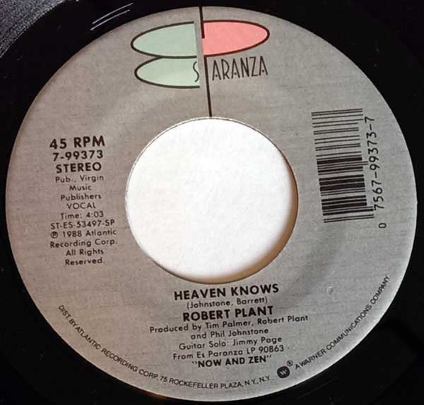 Robert Plant : Heaven Knows (7", Single, Spe)