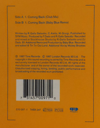 DJ Dado : Coming Back (12")