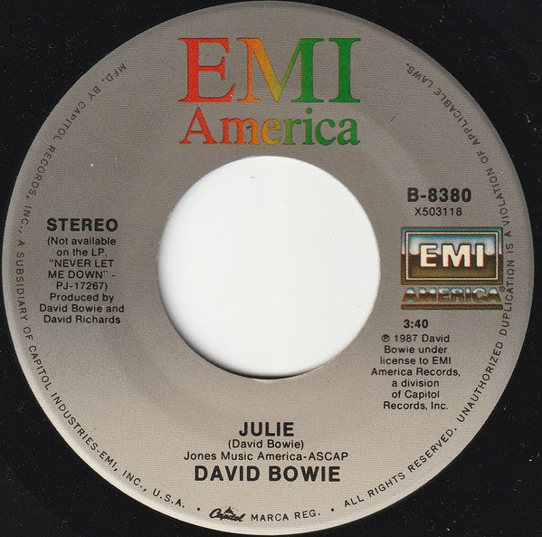 David Bowie : Day-In Day-Out (7", Single, Spe)