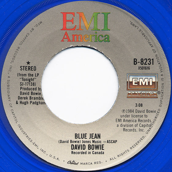 David Bowie : Blue Jean (7", Single, Blu)